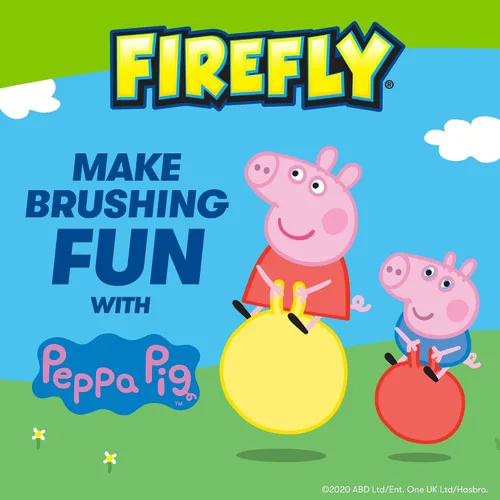 Vista 3 de Firefly Ready Go Brush, Peppa Pig, Cepillo de Dientes con Temporizador Luminoso, Cerdas Suaves Premium, Temporizador de 1 Minuto, Ventosa Menos