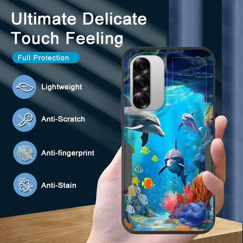 Vista 628 de Funda para Galaxy A14 5G, resistente de doble capa híbrida de policarbonato duro, goma suave, a prueba de golpes, funda protectora resistente