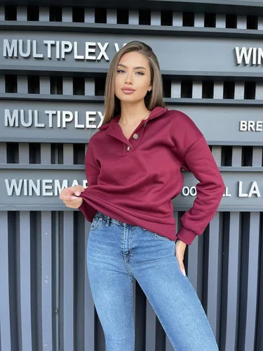 Vista 2 de ECOWISH Sudaderas con botones de un cuarto para mujer sudaderas casuales de otoño para adolescentes y niñas, ropa de invierno 2023
