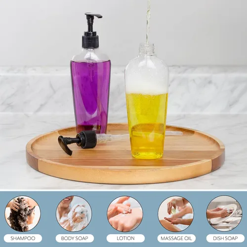 Vista 3 de Cornucopia Brands Botellas de loción de plástico transparente de 8 onzas con dispensadores de bomba (paquete de 8) recipientes vacíos para loción