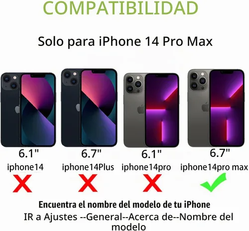 Vista 2 de Cavor Funda para iPhone 14 Pro Max con Tarjetero, Funda Cartera para iPhone 14 Pro Max para Mujeres y Hombres, Soporte de Tarjetas de Crédito