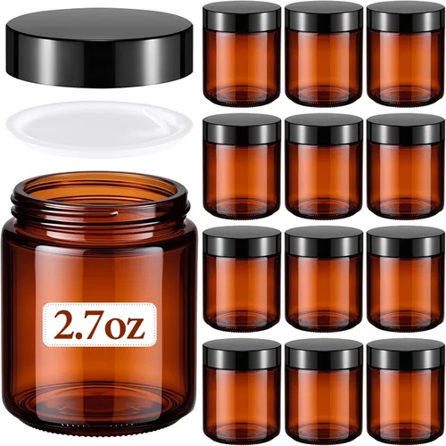 Vista 37 de Norme 24 Frascos de Vidrio de 4 oz con Tapas Herméticos Redondos a Prueba de Fugas Frascos Cosméticos Vacíos con Revestimientos Internos en la Tapa