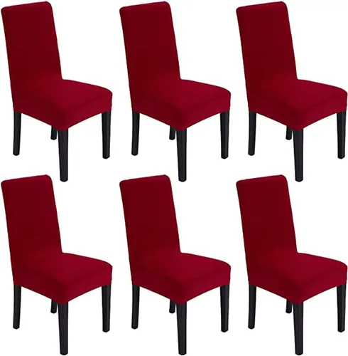 Vista 28 de Funda protectora de tela de elastano elástica extraíble y lavable para silla de comedor (color aguamarina, 6)