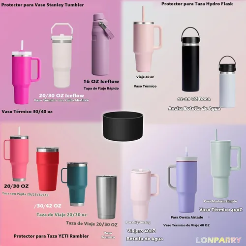 Vista 4 de Paquete de 2 botas de silicona para Stanley Cup 30oz 40oz y Stanley IceFlow Rosa ahumado claro