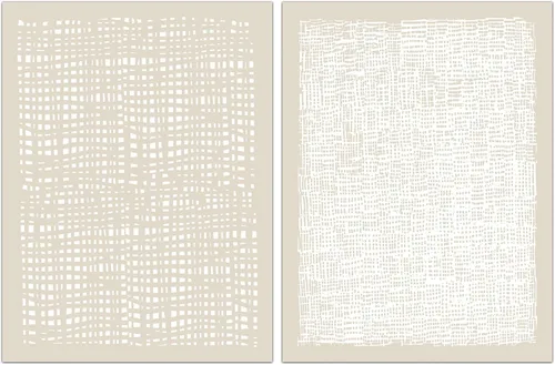 Vista 3 de Arte de pared neutro abstracto beige para pared, pinturas minimalistas bohemias, arte en lienzo de mediados de siglo, impresiones modernas
