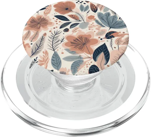 Vista 8 de PopSockets con estampado floral neutro y estético, bohemio, color crema
