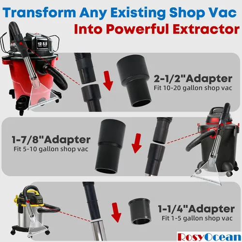 Vista 2 de Universal compatible con todos los accesorios extractores de aspiradoras de tienda con accesorios de extracción de cabezal de vacío de 2-1/2