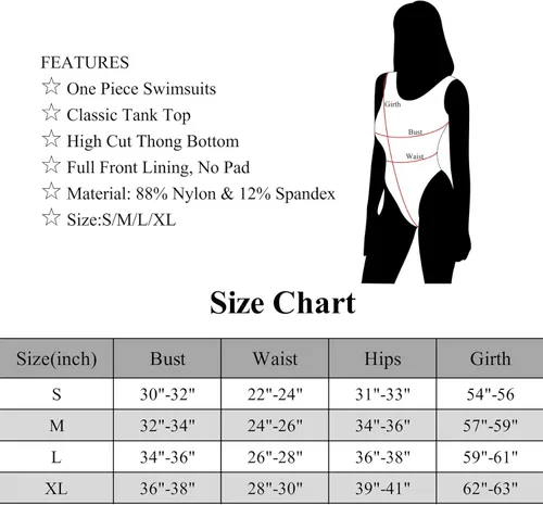 Vista 7 de Annbon 80s Thong Leotard High Cut One Piece Swimsuits for Women