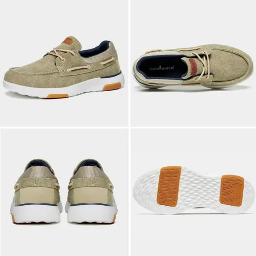 Vista 2 de OrthoComfoot Mocasines ortopédicos sin cordones para hombre mocasines casuales de lona para fascitis plantar con soporte de arco, cómodos zapatos
