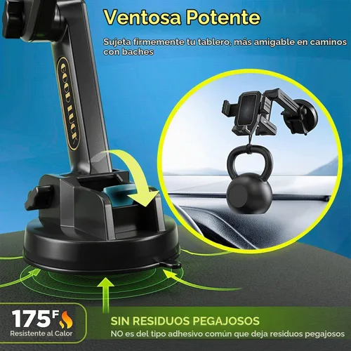 Vista 6 de Soporte de teléfono para camión, soporte de teléfono resistente, soporte de teléfono para parabrisas de salpicadero para semircamión, soporte