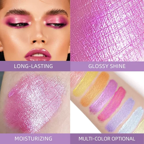 Vista 5 de BestLand Juego de sombras de ojos con purpurina líquida de 12 colores, multidimensional con purpurina metálica brillante, aspecto de ojos ahumado