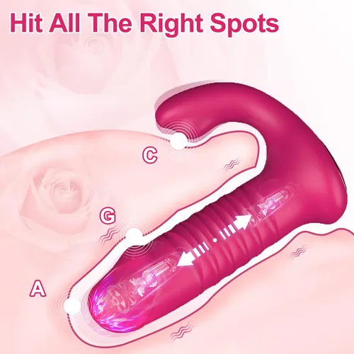 Vista 4 de Vibrador portátil con vibradores de control remoto con 12 potentes vibradores de empuje para adultos, juguete sexual para mujeres, parejas