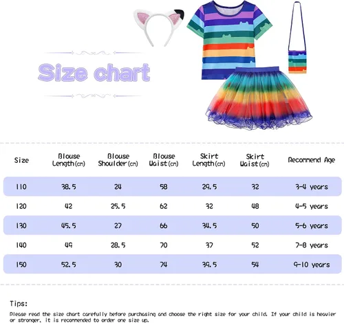 Vista 6 de Vestido tutú arcoíris para niñas, conjunto de disfraz de niña de cumpleaños con diadema y bolsa, fiesta de cumpleaños de Navidad