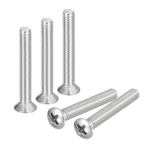 Vista 28 de uxcell Tornillos de máquina Phillips de cabeza ovalada M4x8mm, 50pcs 304 tornillos de cabeza avellanada ligeramente levantados de acero inoxidable