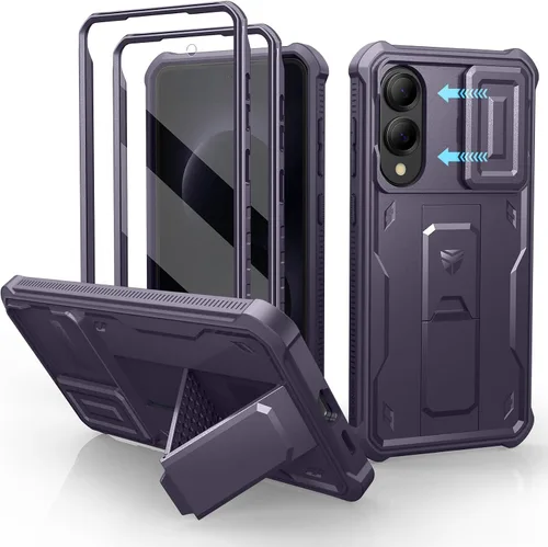 Vista 38 de Dexnor Funda para Samsung Galaxy S24 con Cubierta Deslizante Integrada para Cámara y Protector de Pantalla y Soporte, Funda Resistente a los Golpes