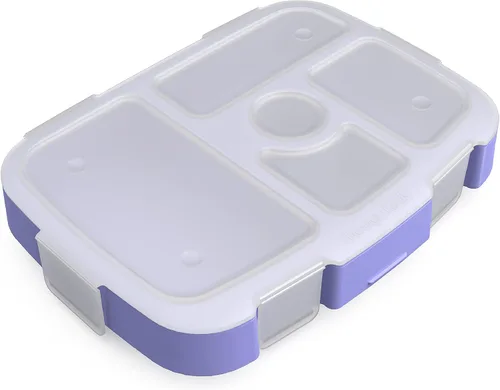 Vista 25 de Bentgo® Kids Prints Bandeja con Cubierta Transparente - Reutilizable, Sin BPA, Recipiente de Preparación de Comidas de 5 Compartimentos con Control