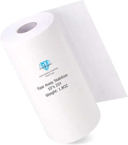 Vista 11 de Simthread Estabilizador de bordado con respaldo desmontable - 1.8 onzas, peso medio, 6" x 25 yardas/rollo, para aros de bordado de máquina de 1" x