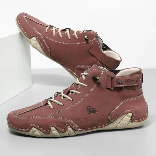 Vista 10 de JishinGal Botas Chukka de ante para hombre, ligeras, descalzas, para caminar, al aire libre, informales, italianas, hechas a mano, de caña alta, sin