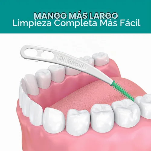 Vista 7 de Dr. Emma Púas dentales de menta curvadas suaves de goma para dientes, fáciles de usar con estuche de transporte, 90