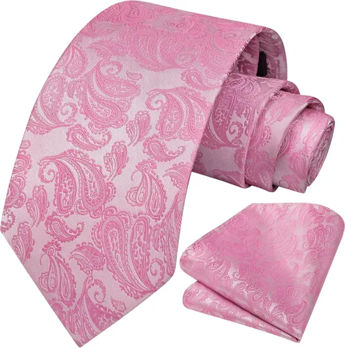 Vista 99 de HISDERN Corbatas para hombre, corbata de cachemira y bolsillo cuadrado tejido clásico floral para hombre, corbata de fiesta de boda
