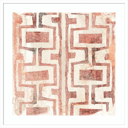 Vista 15 de Amanti Art Lienzo decorativo para pared, 24 x 24 pulgadas, diseño de tierra roja en V de June Erica Vess, arte abstracto para pared, decoración