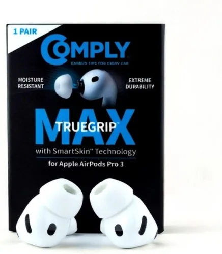 Vista 10 de Comply TrueGrip MAX Almohadillas de repuesto premium de espuma viscoelástica para Apple AirPods Pro Gen 3 Comodidad duradera, durabilidad MAX