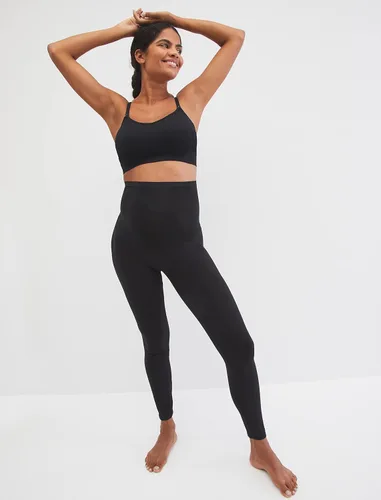 Vista 2 de Motherhood Maternity Women's Essential Stretch Secret Fit Over the Belly Leggings Full Length & Crop Length XS-3X 1 & 2 Packs