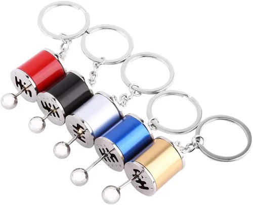 Vista 2 de Yosoo - Llavero de palanca de cambios de automóvil, mini palanca de cambios de automóvil, caja de cambios, llavero de metal para hombre (negro)
