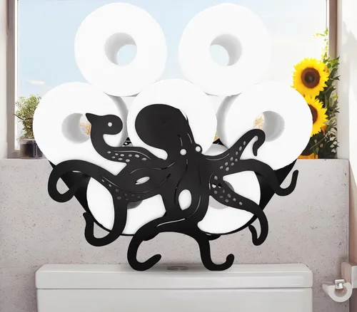 Vista 10 de Teaeeno Funny Bear - Soporte de papel higiénico de almacenamiento de animales, para baño, organizador de papel higiénico de animales de metal