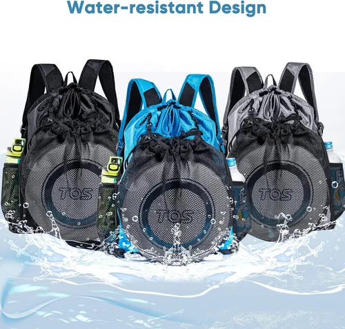 Vista 8 de Mochila de playa grande impermeable a prueba de arena, bolsa de piscina con cordón de gran tamaño personalizada con compartimento para zapatos
