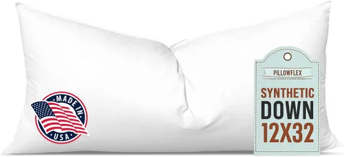 Vista 81 de Pillowflex Juego de 2 rellenos de almohada sintéticos de plumón alternativo para fundas (12 x 24 pulgadas)