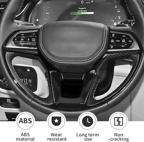 Vista 2 de Linskip Moldura de volante compatible con Jeep Grand Cherokee L 2021-2024 y Grand Cherokee 2022-2024, funda para volante para Jeep Grand Cherokee L