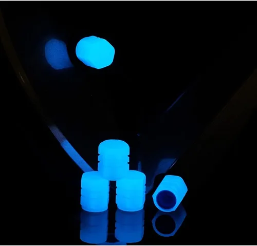 Vista 3 de 4 tapas universales fluorescentes para válvulas de neumáticos, tapas luminosas para válvulas de aire de neumáticos, cubiertas iluminadas