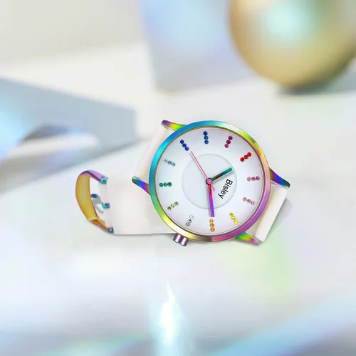 Vista 6 de Rainbow Watch - Reloj de pulsera impermeable con banda de silicona para niña y mujer