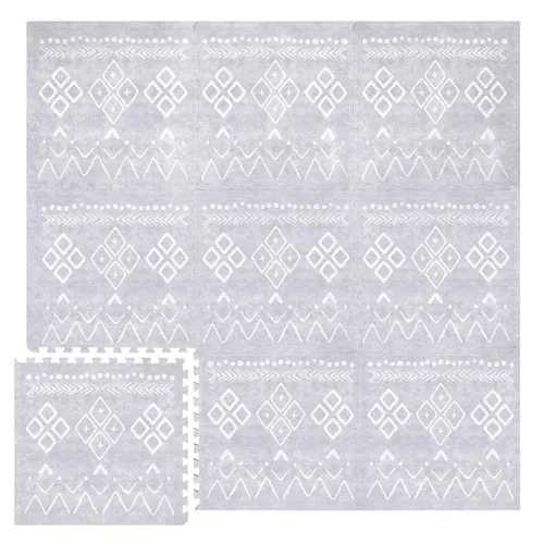 Vista 22 de Alfombra de juego Lillefolk para bebés para el piso – 4x6 pies Beige Azulejos suaves de espuma EVA no tóxicos premium para tiempo de barriga