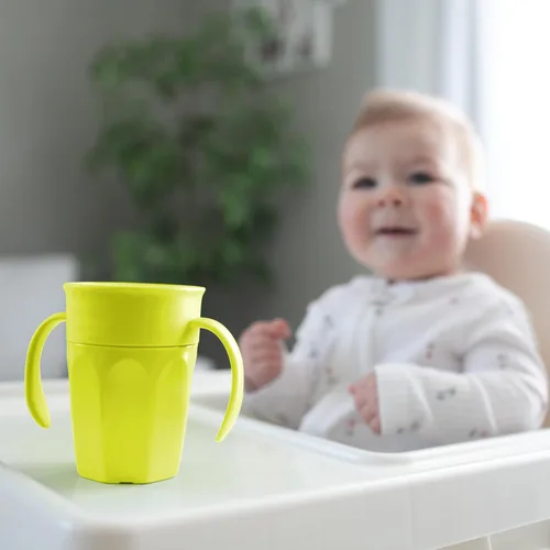 Vista 12 de Dr. Brown's Juego de iniciación de alimentación para niños pequeños, paquete de viaje con taza de entrenamiento sin boquilla Cheers360 con asas
