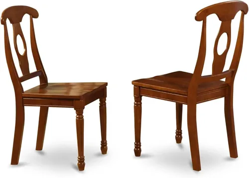 Vista 6 de East West Furniture NAC-SBR-C Napoleon - Sillas de comedor de cocina tapizadas de tela de lino, juego de 2, color marrón