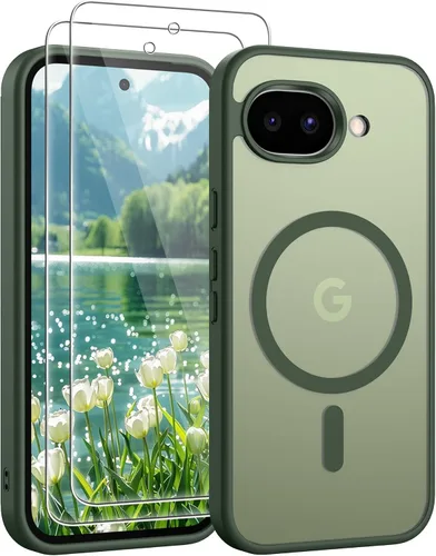 Vista 216 de Gritup Funda para Samsung Galaxy S23 con 2 protectores de pantalla (compatible con MagSafe) (protección de grado militar), delgada, translúcida Negro