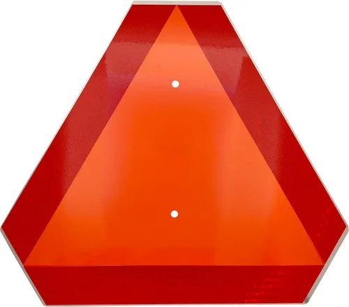 Vista 8 de Letrero de vehículo de movimiento lento, letrero triangular de plástico DOT de movimiento lento, letrero SMV de 14 x 16 x 0.16 pulgadas/5mm