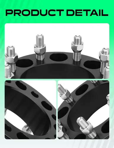 Vista 8 de YHTAUTO Espaciadores de ruedas de 8x170mm de 2 pulgadas compatibles con Ford Excursion F-250/F-350 Super Duty con espárragos M14x1.5 y 12.9 Grado