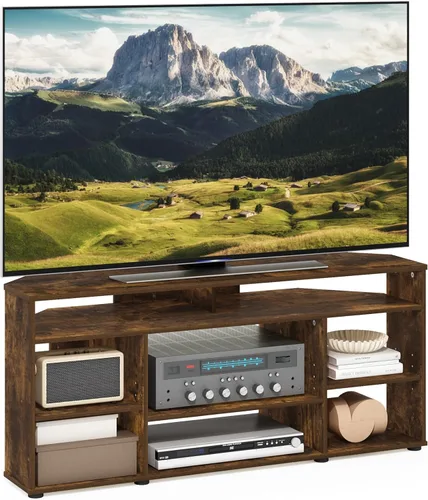 Vista 16 de Furinno Turn-N-Tube Centro de Entretenimiento Pequeño de 4 Niveles de Montaje Fácil / Soporte para TV / Unidad para TV / Escritorio para TV, Acero
