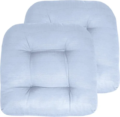 Vista 59 de Sweet Home Collection - Cojines para silla de patio y exterior, almohadillas prémium con relleno grueso y cómodo de fibra, mechones, 19 x 19 Negro