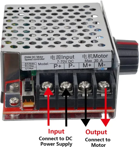 Vista 4 de BOJACK Control del controlador de velocidad del motor de 7-70V PWM DC 30A