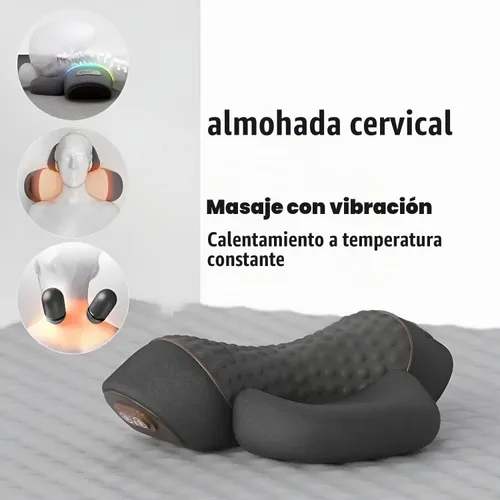 Vista 4 de Almohada de masaje cervical con calefacción 3 en 1 Soporte cervical de espuma viscoelástica Almohada de relajación para el hogar y la oficina