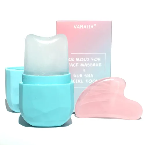 Vista 8 de Molde de Hielo para Cara, Rodillo de Hielo Facial y Herramienta Facial Gua Sha, Tratamiento Facial Reutilizable, Hielo Facial para Aliviar
