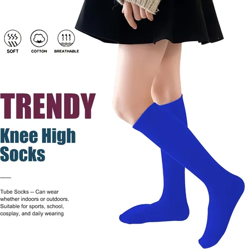 Vista 6 de UTTPLL Calcetines de algodón para niños pequeños, calcetines de béisbol hasta la rodilla, calcetines deportivos de fútbol para niños, calcetines