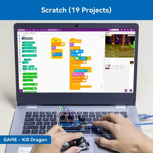 Vista 6 de SunFounder Kit de inicio completo de proyecto compatible con Arduino UNO R3 Arduino IDE/Scratch Coding con 42 tutoriales detallados en línea