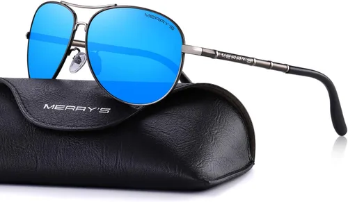 Vista 2 de MERRY'S Gafas de sol de piloto clásicas para hombre, estilo de moda, polarizadas, 100% UV, S8766