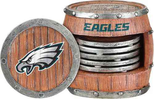 Vista 32 de FOCO NFL Team Logo 5-Pack Barrel Beverage Drink Coaster Set