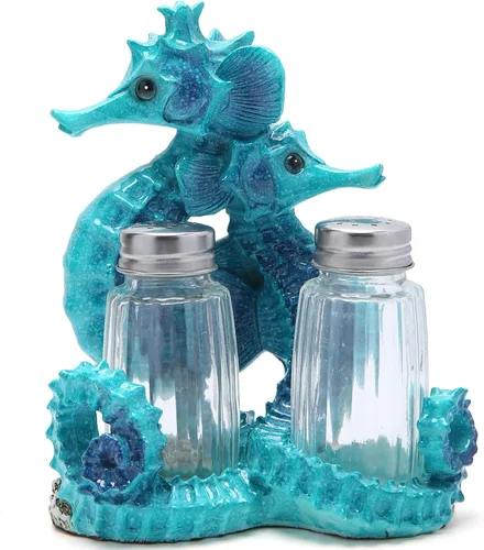 Vista 8 de Hodao Figuras de pulpo con salero y pimentero, juego de pulpo con soporte para bar de playa o decoración de cocina tropical, decoración de mesa
